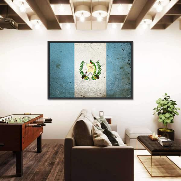The Flag Of Guatemala Canvas Wall Art-3 Horizontal-Gallery Wrap-25" x 16"-Tiaracle