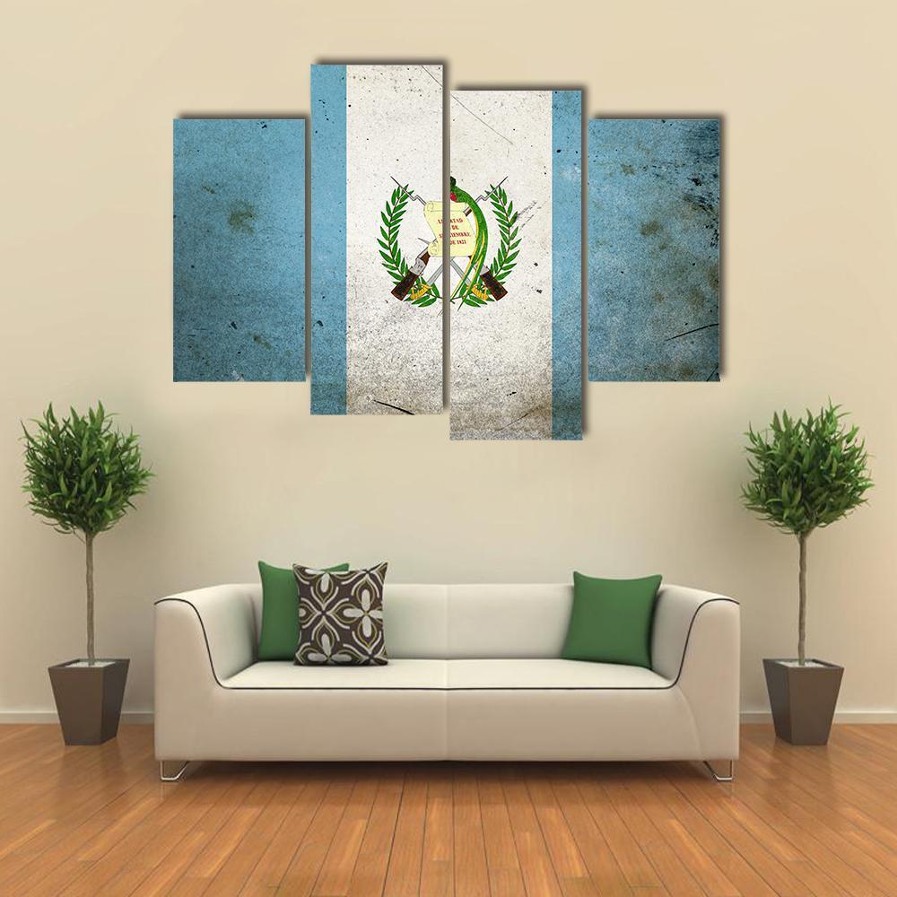 The Flag Of Guatemala Canvas Wall Art-4 Pop-Gallery Wrap-50" x 32"-Tiaracle