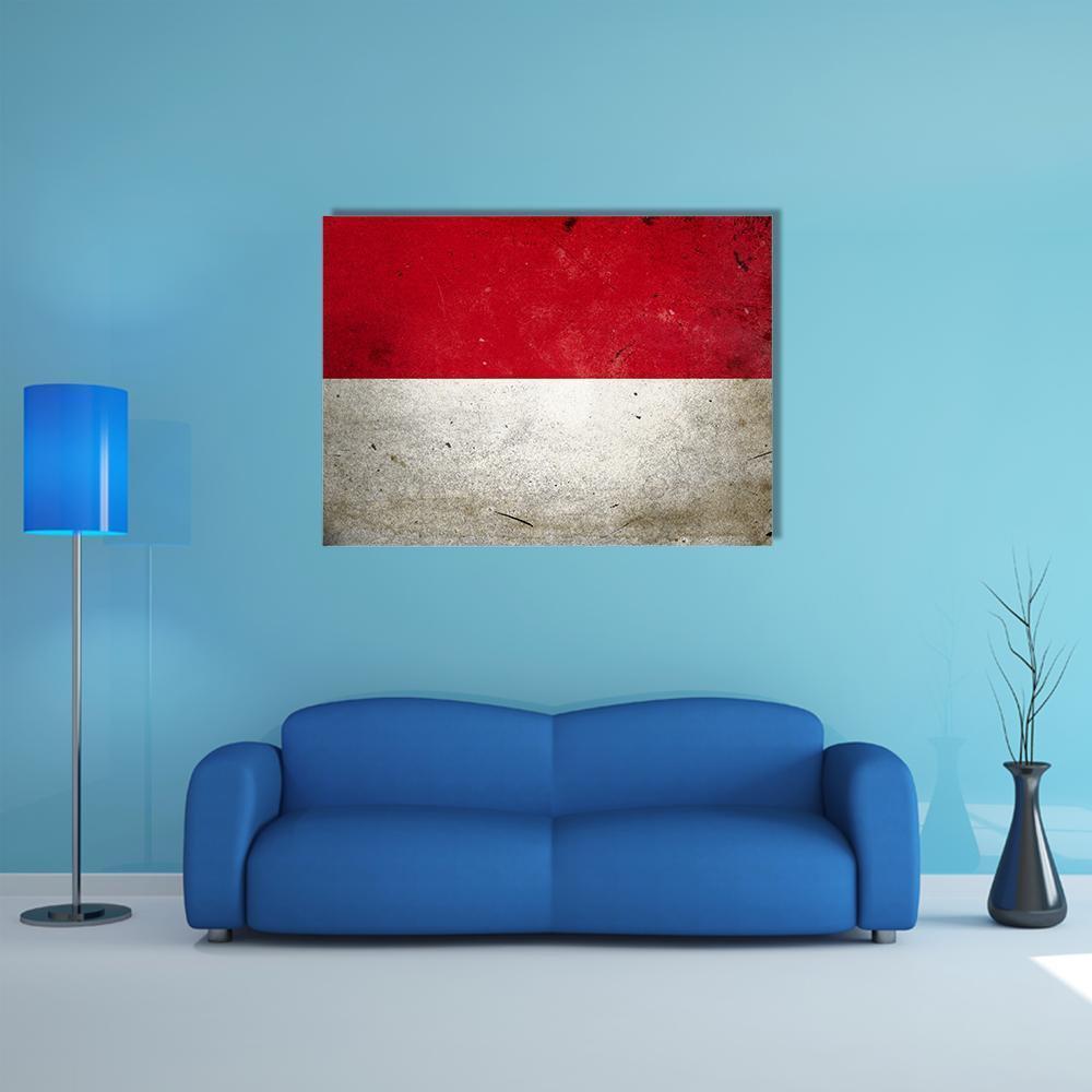 Flag Of Indonesia Canvas Wall Art-1 Piece-Gallery Wrap-48" x 32"-Tiaracle