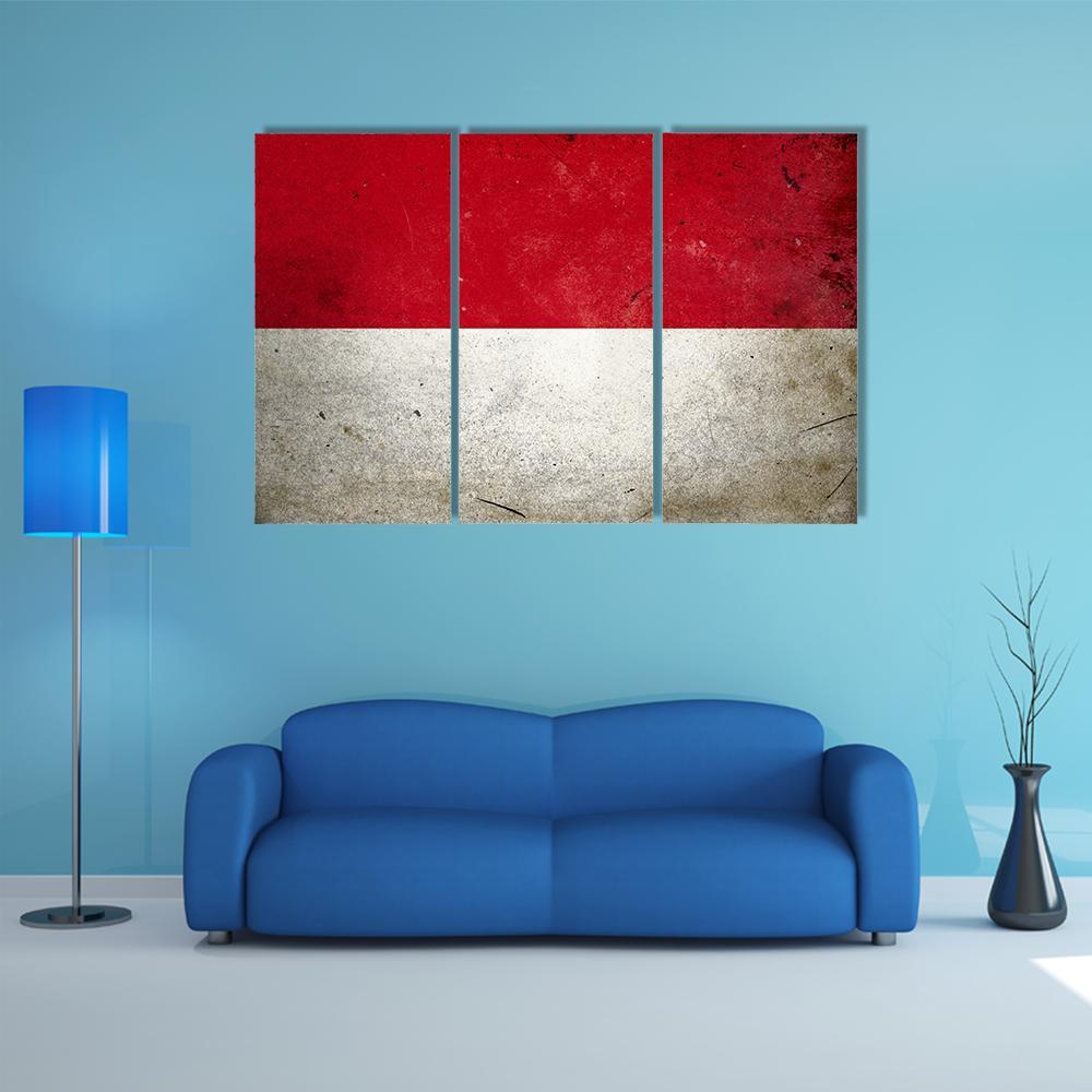 Flag Of Indonesia Canvas Wall Art-3 Horizontal-Gallery Wrap-37" x 24"-Tiaracle
