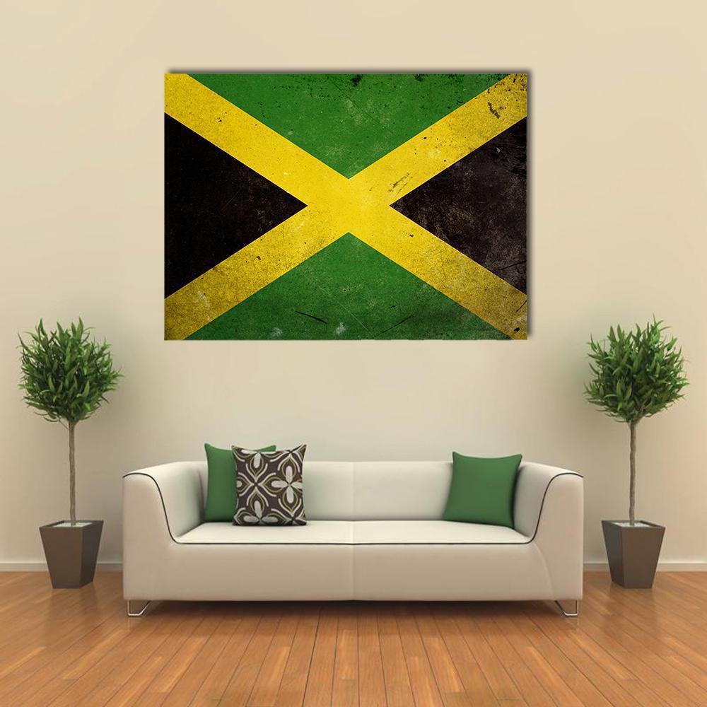 Flag Of Jamaica Canvas Wall Art-1 Piece-Gallery Wrap-48" x 32"-Tiaracle