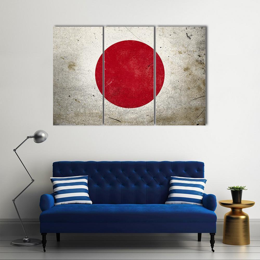 Flag Of Japan Canvas Wall Art-3 Horizontal-Gallery Wrap-37" x 24"-Tiaracle