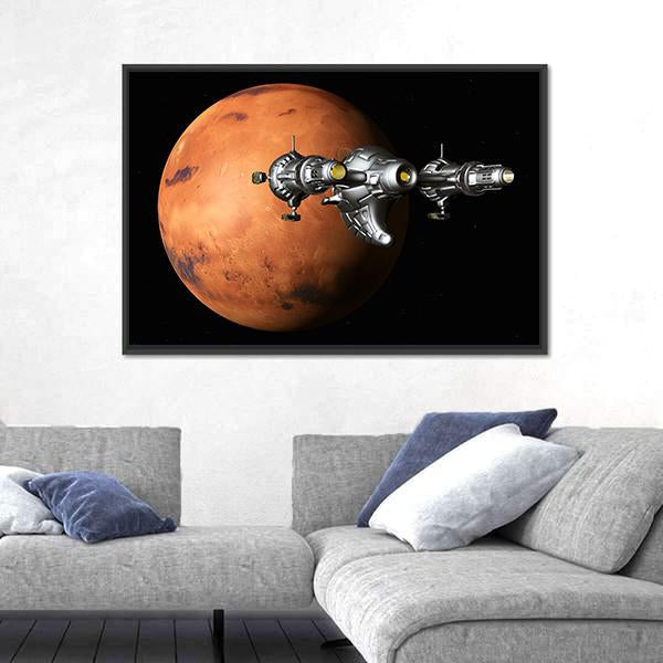 The Flight To Mars Canvas Wall Art-1 Piece-Floating Frame-24" x 16"-Tiaracle