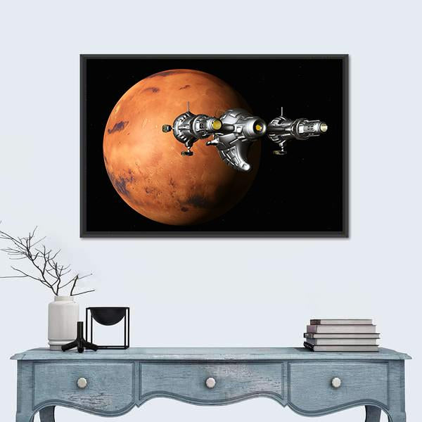 The Flight To Mars Canvas Wall Art-3 Horizontal-Gallery Wrap-25" x 16"-Tiaracle