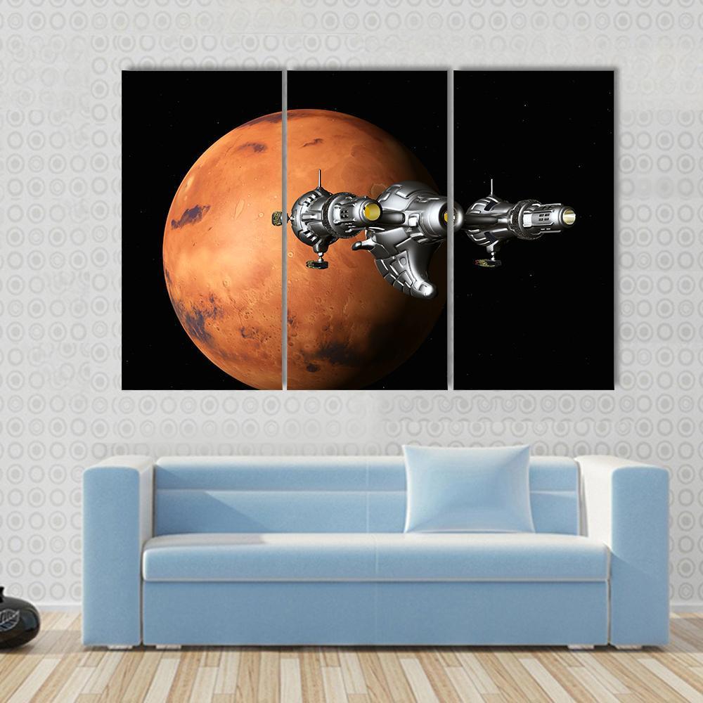 The Flight To Mars Canvas Wall Art-3 Horizontal-Gallery Wrap-37" x 24"-Tiaracle