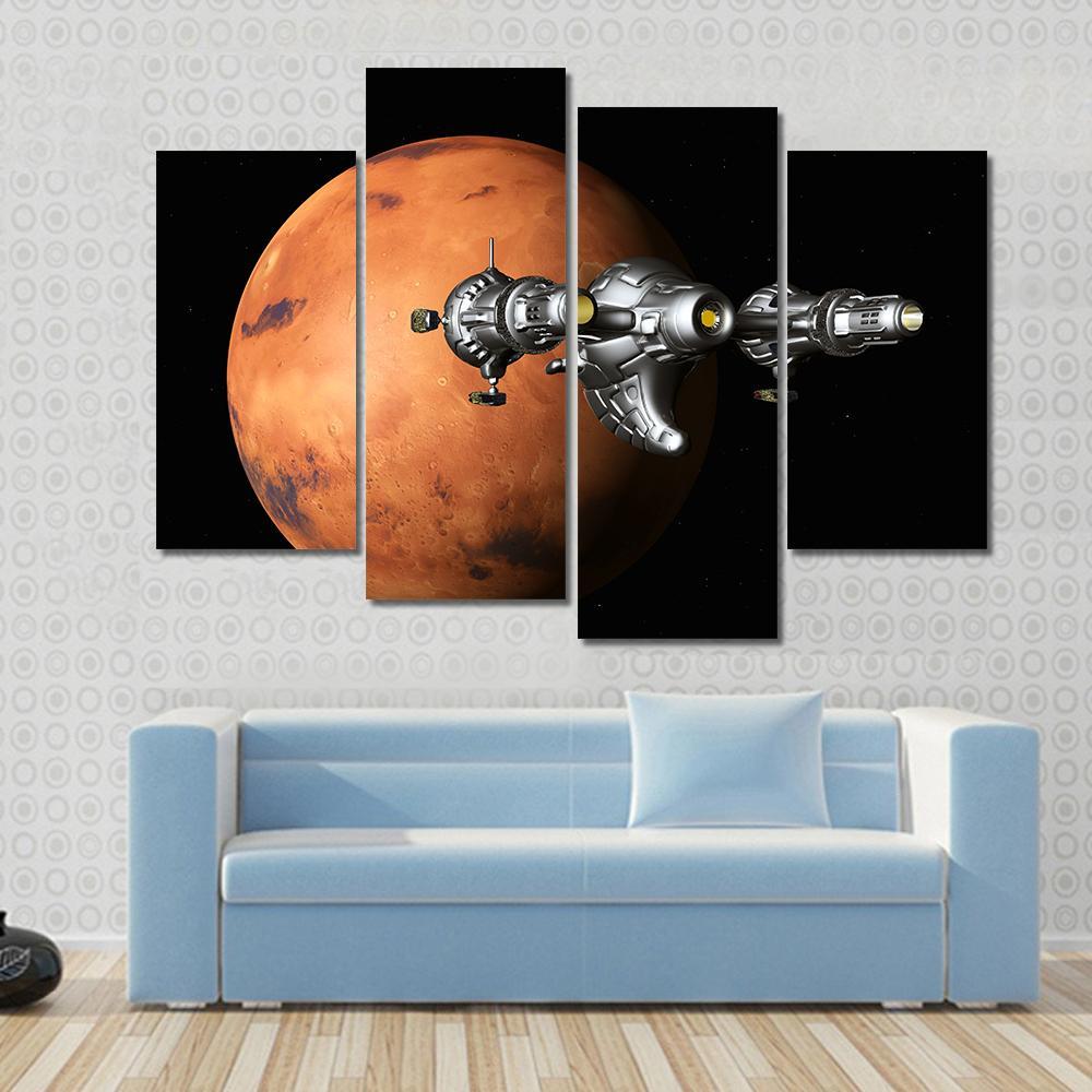 The Flight To Mars Canvas Wall Art-4 Pop-Gallery Wrap-50" x 32"-Tiaracle