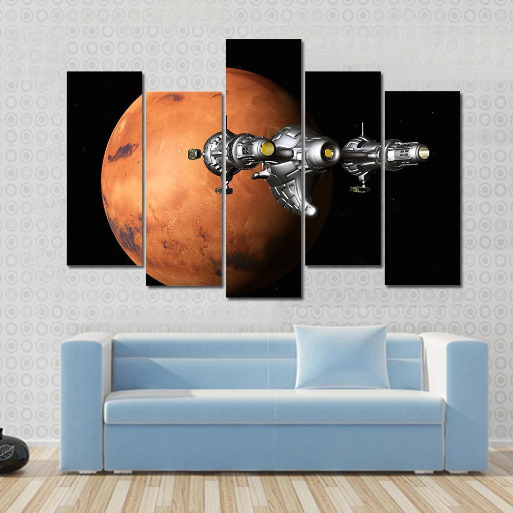 The Flight To Mars Canvas Wall Art-5 Pop-Gallery Wrap-47" x 32"-Tiaracle