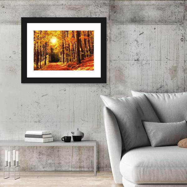 The Forest In Autumn Canvas Wall Art-3 Horizontal-Gallery Wrap-25" x 16"-Tiaracle
