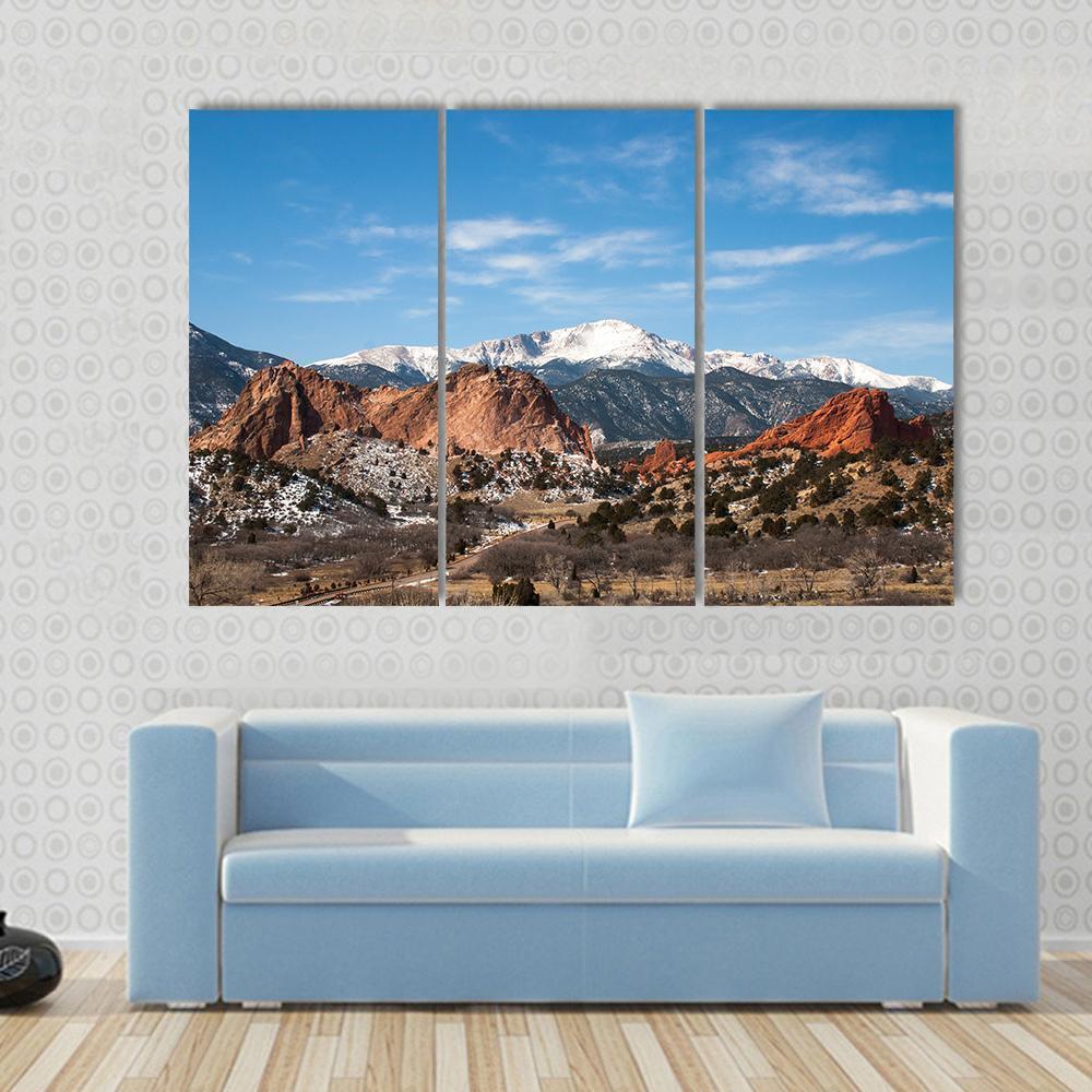 The Garden Of The Gods Park Colorado Canvas Wall Art-3 Horizontal-Gallery Wrap-37" x 24"-Tiaracle
