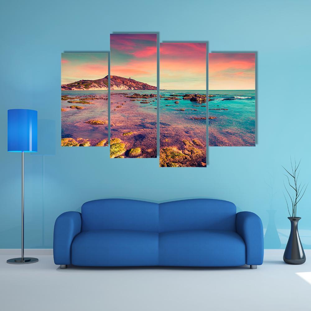 The Giallonardo Beach Canvas Wall Art-4 Pop-Gallery Wrap-50" x 32"-Tiaracle