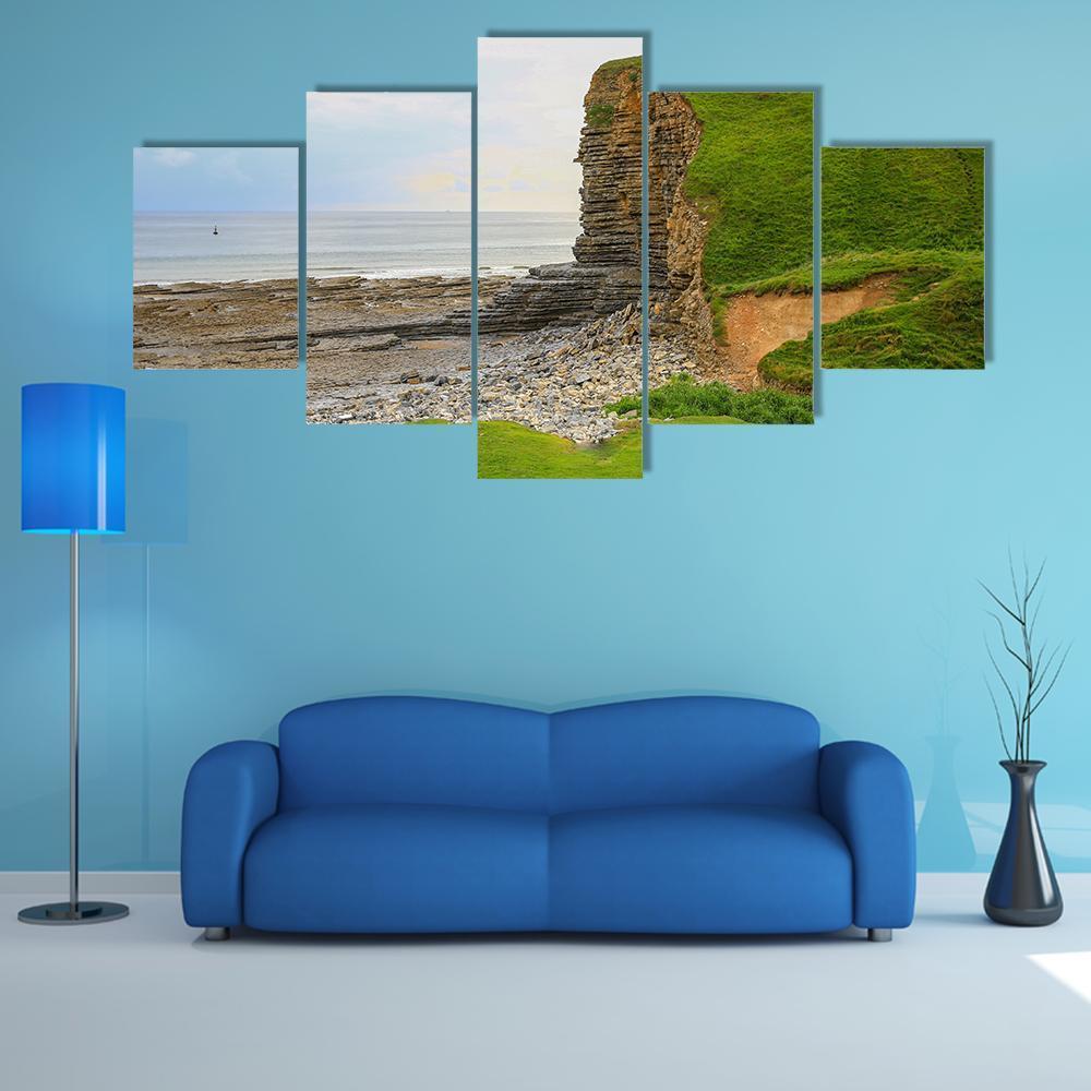 Glamorgan Heritage Coast Canvas Wall Art-5 Star-Gallery Wrap-62" x 32"-Tiaracle