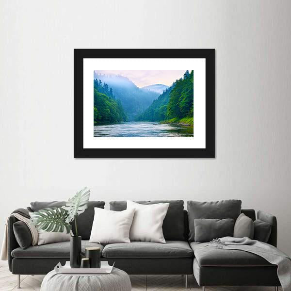 The Gorge Of Mountain River Canvas Wall Art-1 Piece-Framed Print-20" x 16"-Tiaracle