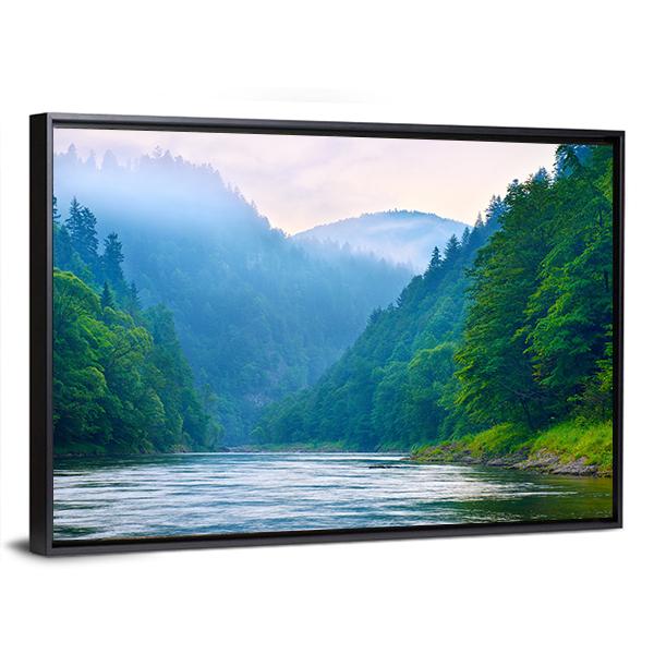 The Gorge Of Mountain River Canvas Wall Art-3 Horizontal-Gallery Wrap-25" x 16"-Tiaracle