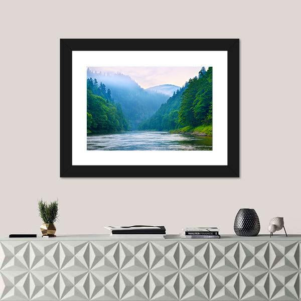 The Gorge Of Mountain River Canvas Wall Art-3 Horizontal-Gallery Wrap-25" x 16"-Tiaracle
