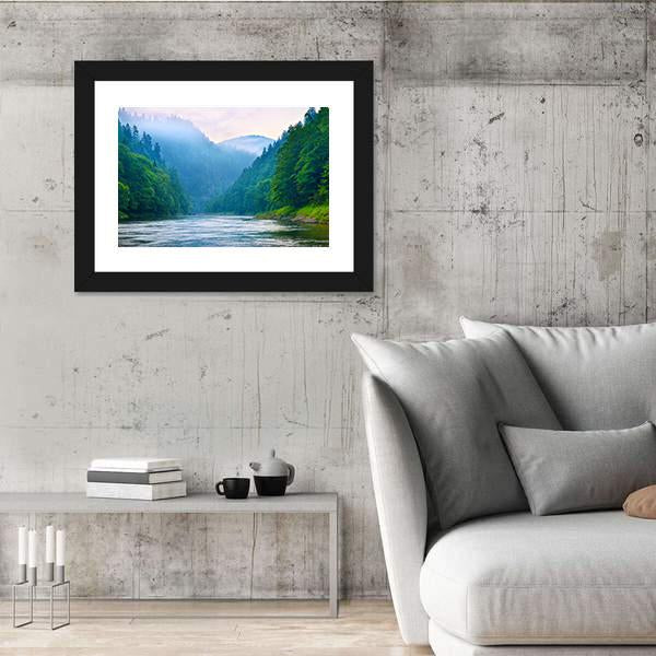 The Gorge Of Mountain River Canvas Wall Art-3 Horizontal-Gallery Wrap-25" x 16"-Tiaracle