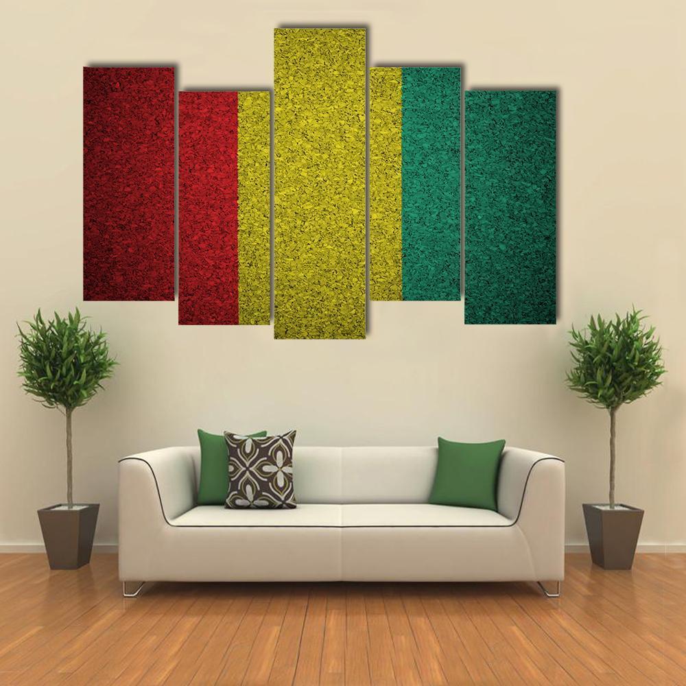 Guinean Flag Canvas Wall Art-5 Pop-Gallery Wrap-47" x 32"-Tiaracle