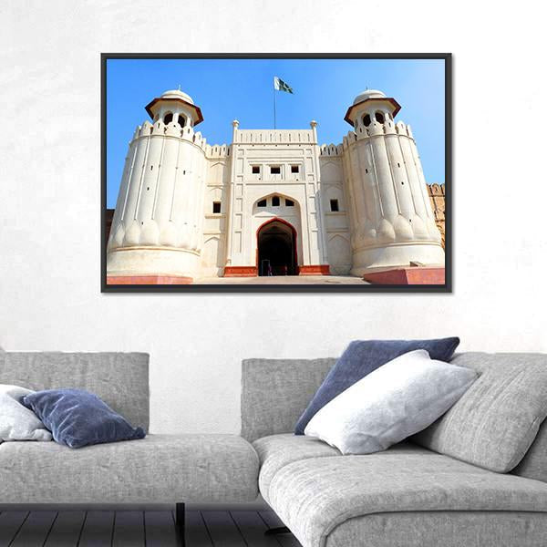 The Lahore Fort Pakistan Canvas Wall Art-1 Piece-Floating Frame-24" x 16"-Tiaracle