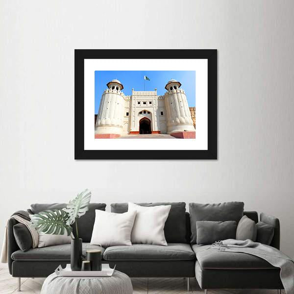 The Lahore Fort Pakistan Canvas Wall Art-1 Piece-Framed Print-20" x 16"-Tiaracle