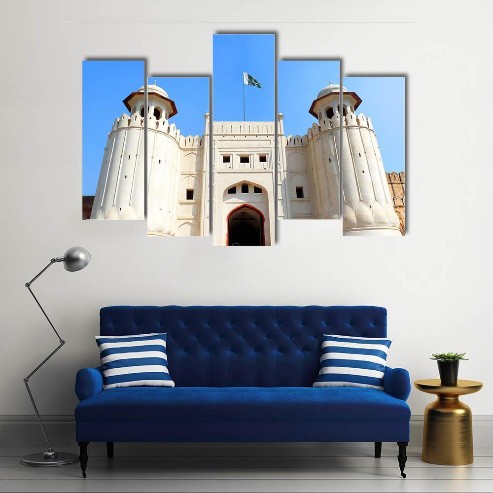 The Lahore Fort Pakistan Canvas Wall Art-5 Pop-Gallery Wrap-47" x 32"-Tiaracle