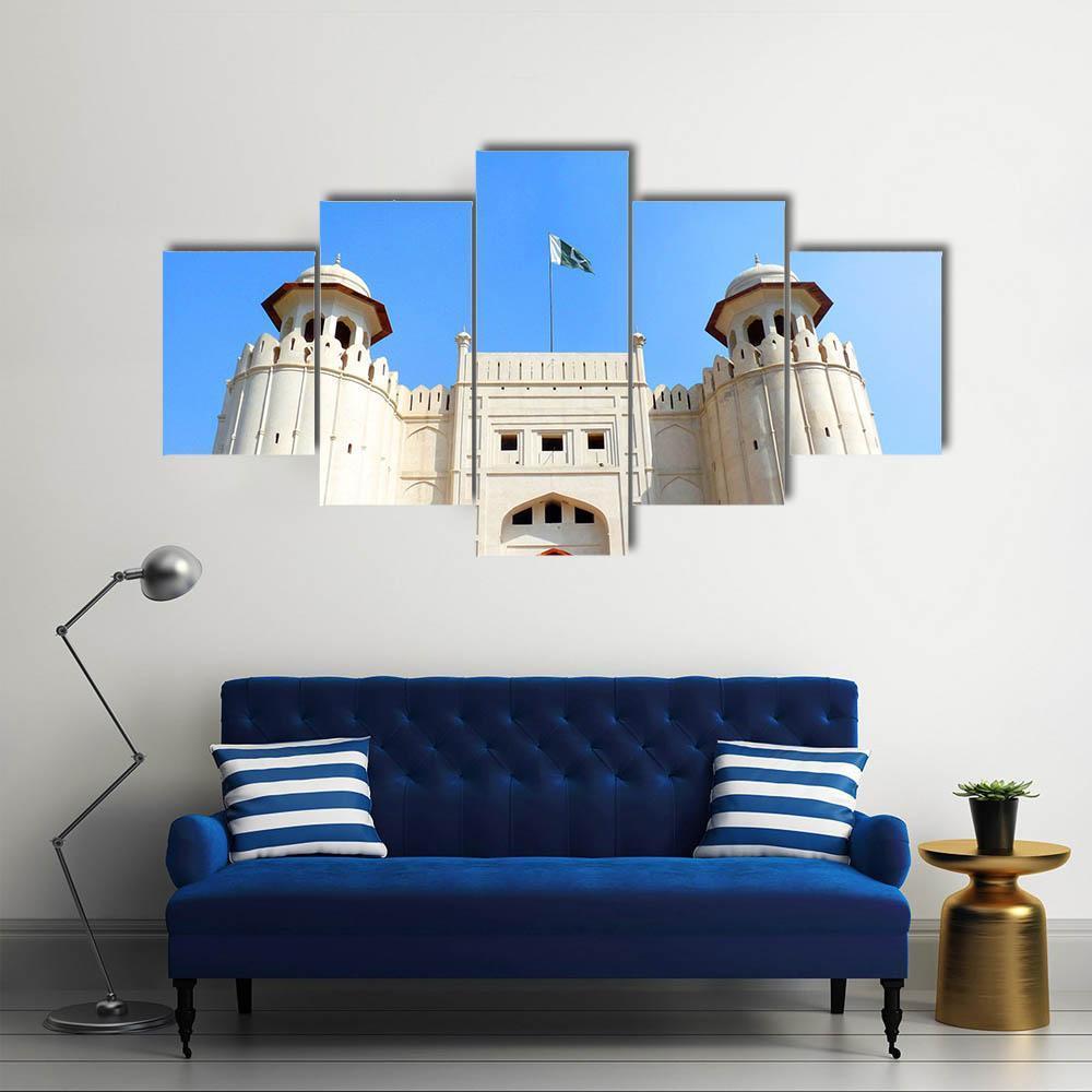 The Lahore Fort Pakistan Canvas Wall Art-5 Star-Gallery Wrap-62" x 32"-Tiaracle