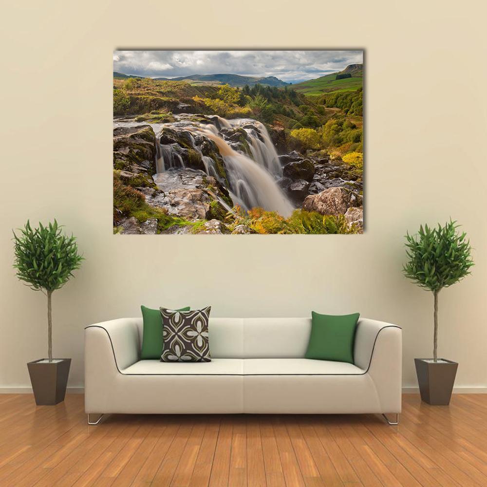 Loup Of Fintry Waterfall Canvas Wall Art-1 Piece-Gallery Wrap-48" x 32"-Tiaracle