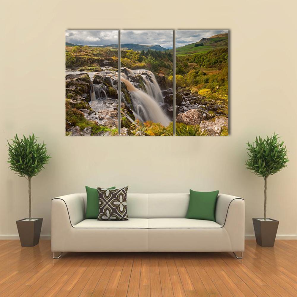 Loup Of Fintry Waterfall Canvas Wall Art-3 Horizontal-Gallery Wrap-37" x 24"-Tiaracle
