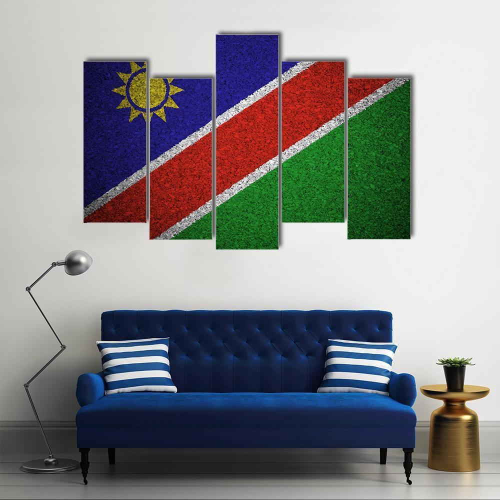 Flag Of Namibia Canvas Wall Art-5 Pop-Gallery Wrap-47" x 32"-Tiaracle