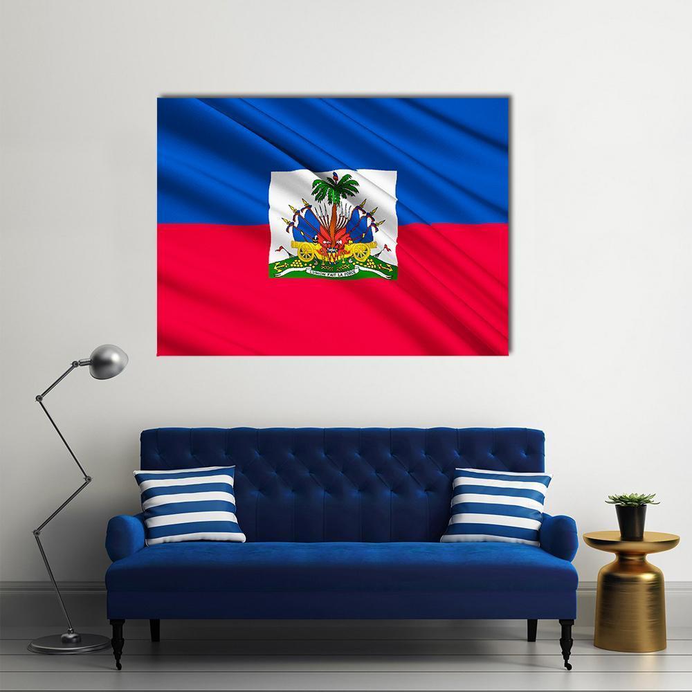 National Flag Of Haiti Canvas Wall Art-1 Piece-Gallery Wrap-48" x 32"-Tiaracle