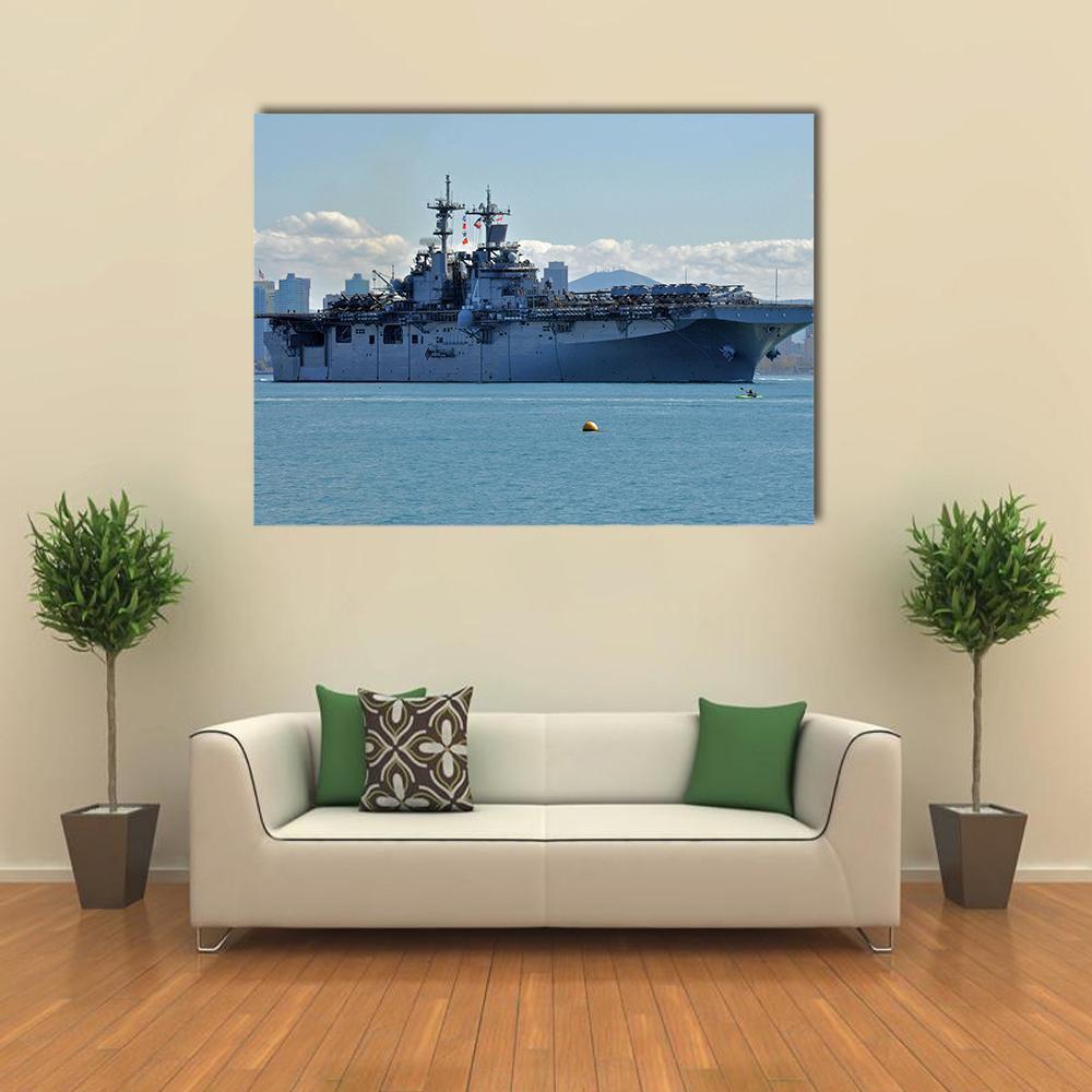 The USS Boxer Departing Canvas Wall Art-1 Piece-Gallery Wrap-48" x 32"-Tiaracle