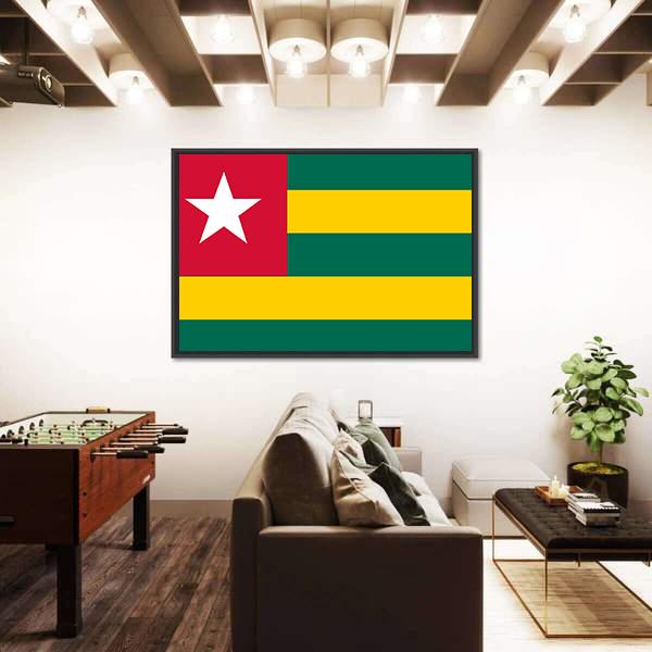 Togo Flag Canvas Wall Art-3 Horizontal-Gallery Wrap-25" x 16"-Tiaracle