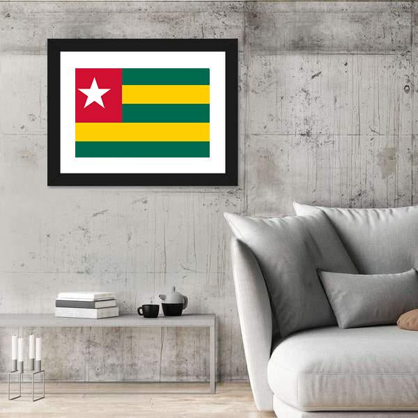 Togo Flag Canvas Wall Art-3 Horizontal-Gallery Wrap-25" x 16"-Tiaracle