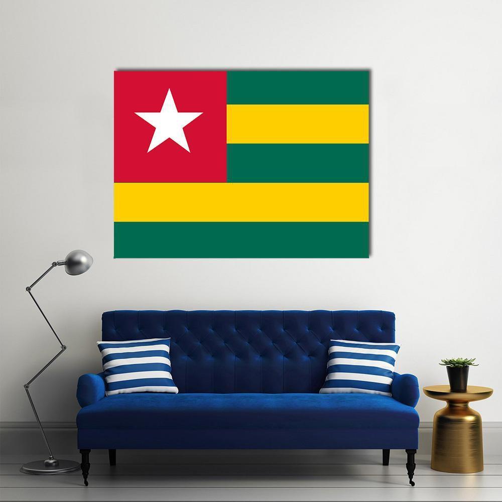 Togo Flag Canvas Wall Art-1 Piece-Gallery Wrap-48" x 32"-Tiaracle