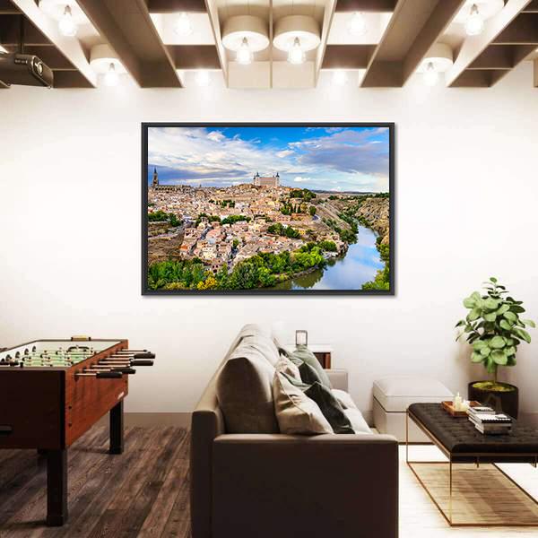 Toledo Old Town City Skyline Canvas Wall Art-3 Horizontal-Gallery Wrap-25" x 16"-Tiaracle