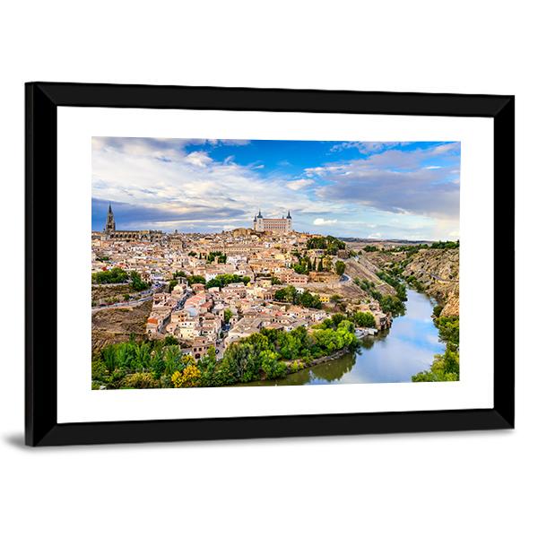 Toledo Old Town City Skyline Canvas Wall Art-3 Horizontal-Gallery Wrap-25" x 16"-Tiaracle