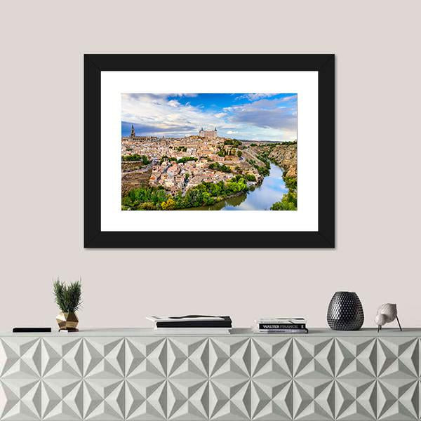 Toledo Old Town City Skyline Canvas Wall Art-3 Horizontal-Gallery Wrap-25" x 16"-Tiaracle