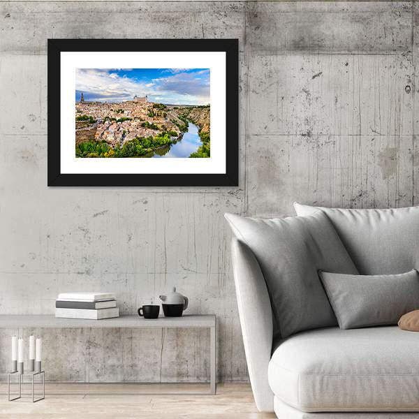 Toledo Old Town City Skyline Canvas Wall Art-3 Horizontal-Gallery Wrap-25" x 16"-Tiaracle
