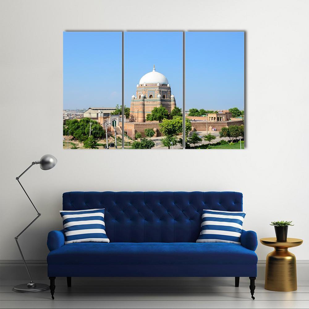 Shah Rukn-E-Alam Pakistan Canvas Wall Art-3 Horizontal-Gallery Wrap-37" x 24"-Tiaracle