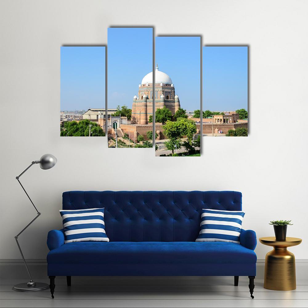 Shah Rukn-E-Alam Pakistan Canvas Wall Art-4 Pop-Gallery Wrap-50" x 32"-Tiaracle