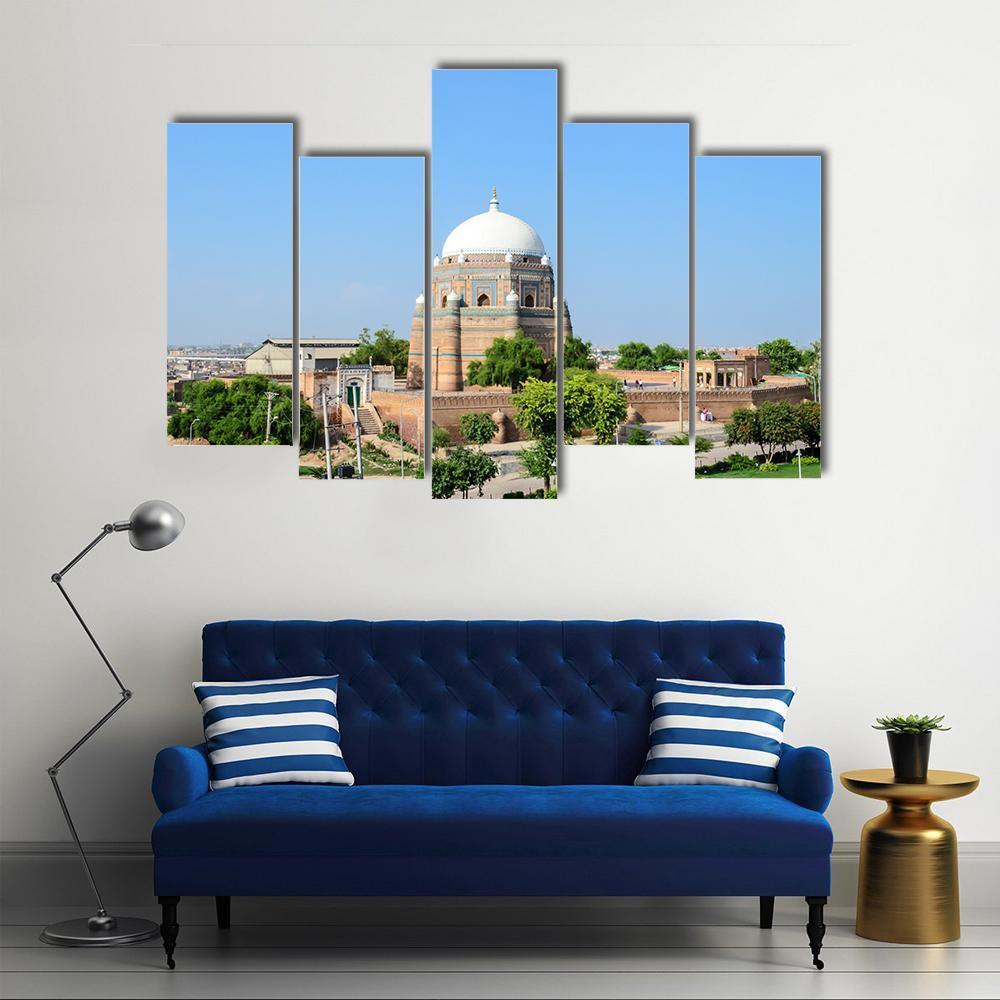 Shah Rukn-E-Alam Pakistan Canvas Wall Art-5 Pop-Gallery Wrap-47" x 32"-Tiaracle