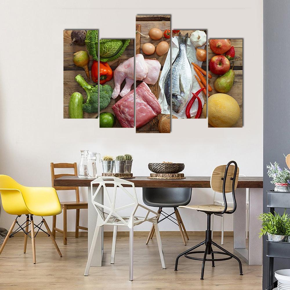 Various Paleo Diet Canvas Wall Art-5 Pop-Gallery Wrap-47" x 32"-Tiaracle