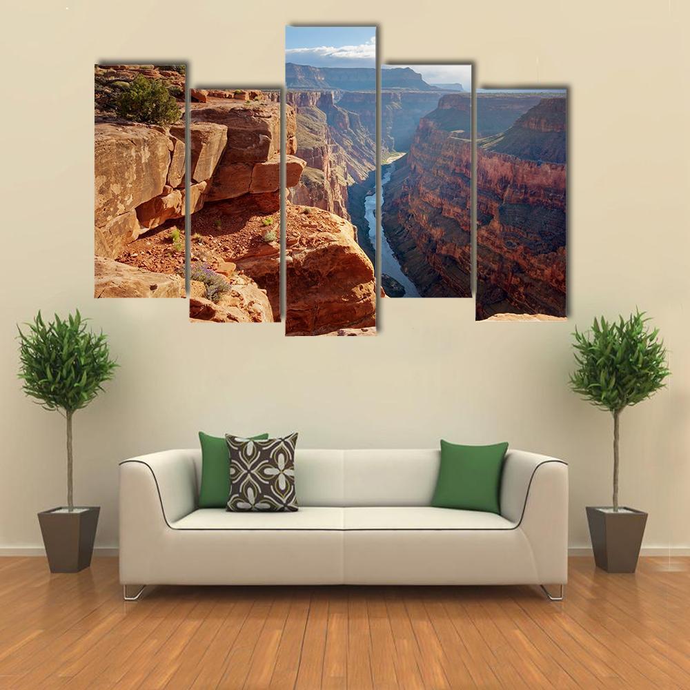 Toroweap Point Grand Canyon National Park Canvas Wall Art-5 Pop-Gallery Wrap-47" x 32"-Tiaracle