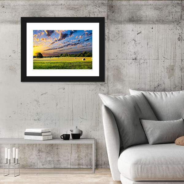 Tranquil Texas Meadow At Sunrise Canvas Wall Art-3 Horizontal-Gallery Wrap-25" x 16"-Tiaracle
