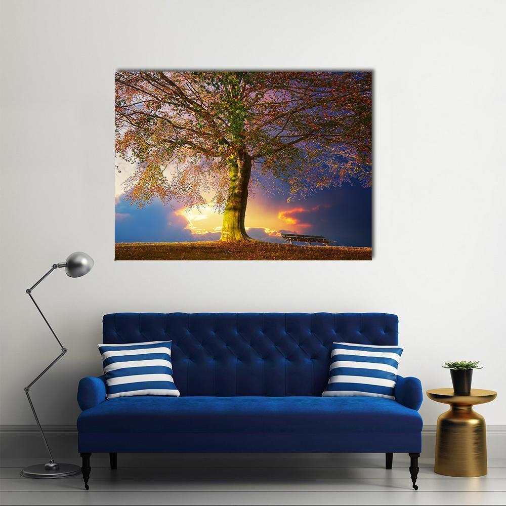 Tree In The Park Canvas Wall Art-1 Piece-Gallery Wrap-48" x 32"-Tiaracle