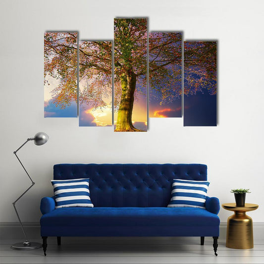Tree In The Park Canvas Wall Art-5 Pop-Gallery Wrap-47" x 32"-Tiaracle