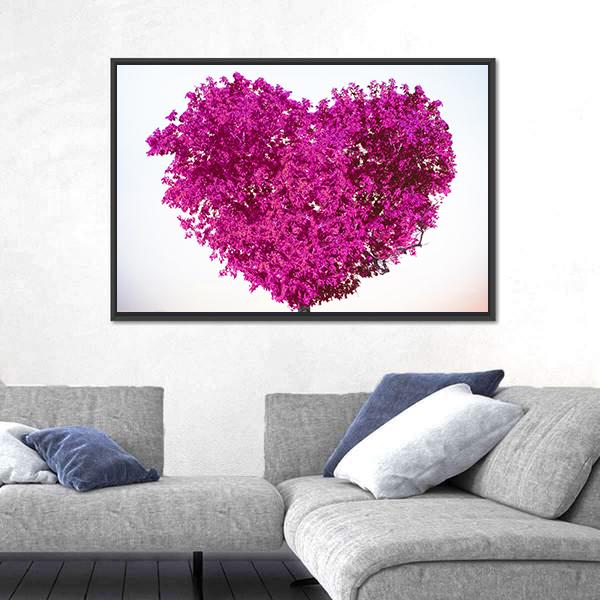 Tree Of Love Canvas Wall Art-1 Piece-Floating Frame-24" x 16"-Tiaracle