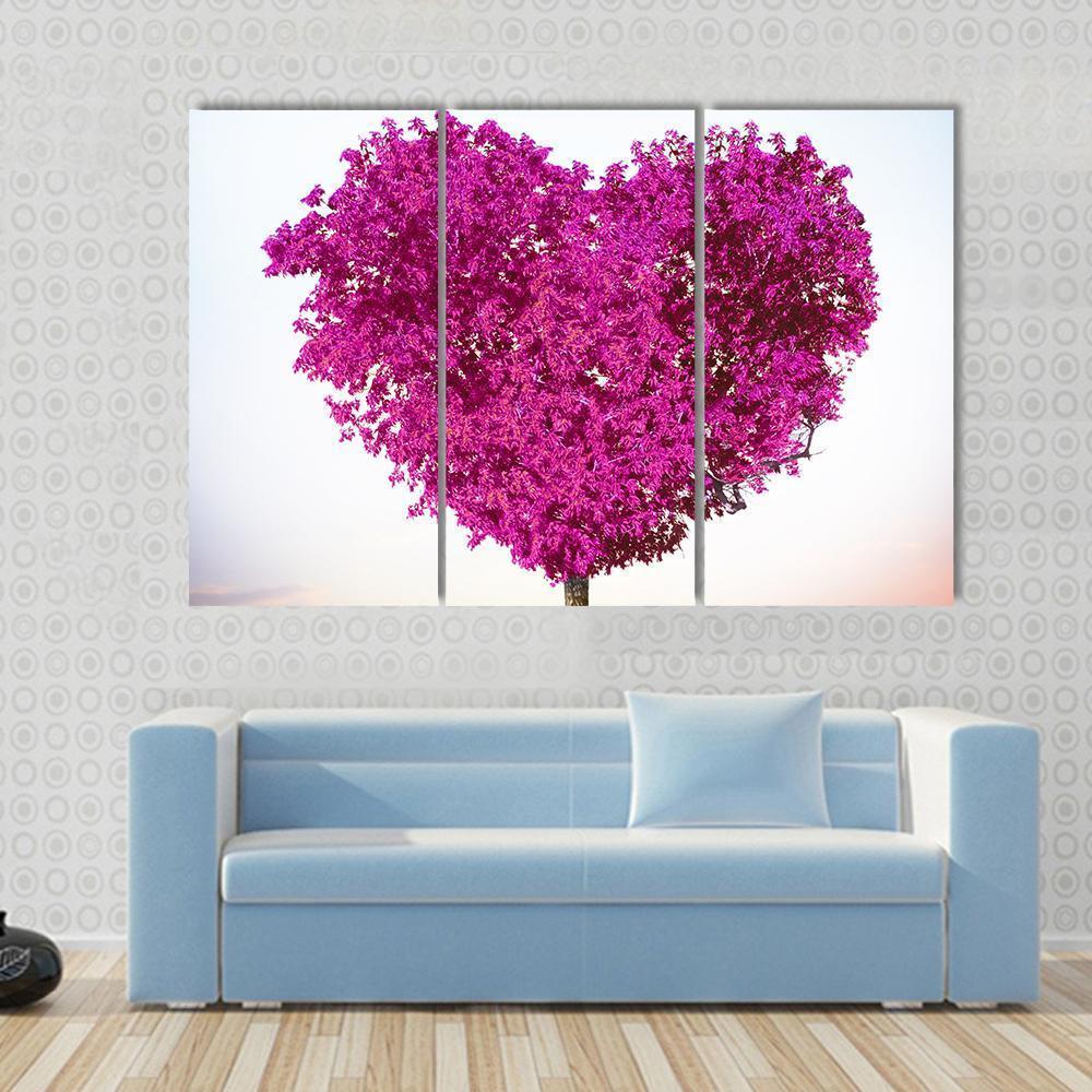 Tree Of Love Canvas Wall Art-3 Horizontal-Gallery Wrap-37" x 24"-Tiaracle