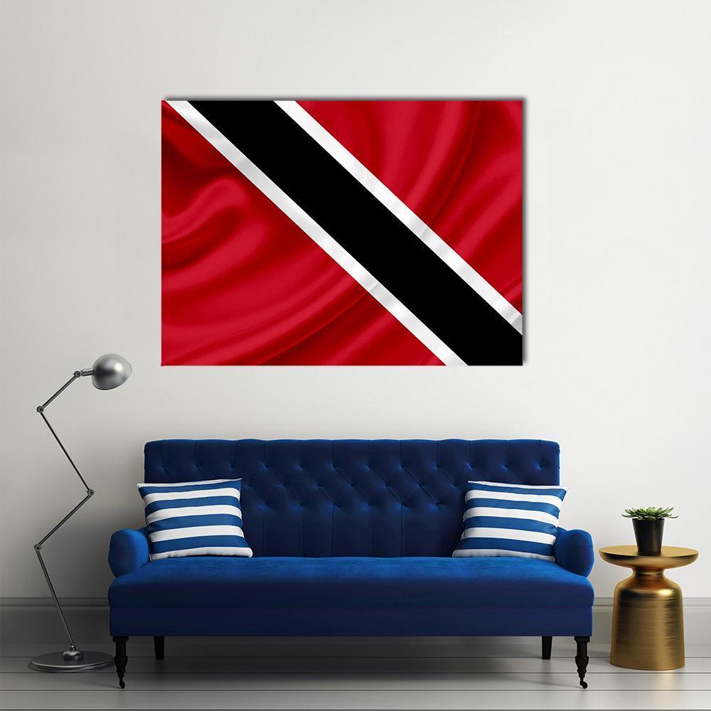 Waving Trinidad & Tobago Flag Canvas Wall Art-1 Piece-Gallery Wrap-48" x 32"-Tiaracle