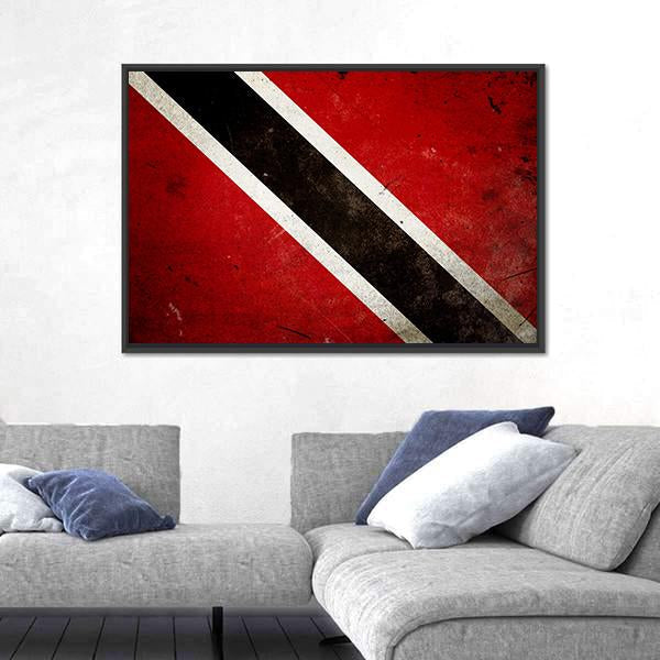 Trinidad & Tobago Flag Canvas Wall Art-1 Piece-Floating Frame-24" x 16"-Tiaracle