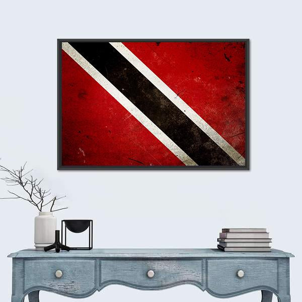 Trinidad & Tobago Flag Canvas Wall Art-3 Horizontal-Gallery Wrap-25" x 16"-Tiaracle