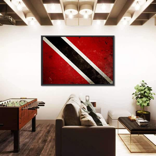 Trinidad & Tobago Flag Canvas Wall Art-3 Horizontal-Gallery Wrap-25" x 16"-Tiaracle